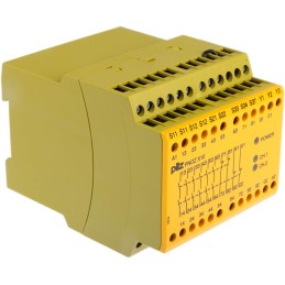 1 pcs - Pilz Single/Dual-Channel Safety Switch/Interlock Safety Relay, 24V dc, 6 Safety Contacts