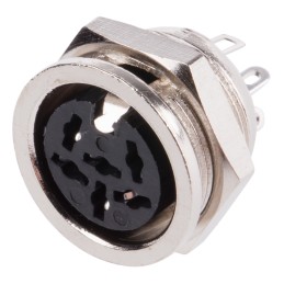 1 pcs - RS PRO 6 Pole Din Socket, 4A, 100 V ac, Female, Panel Mount