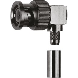 15 pcs - Telegartner, Plug Cable Mount BNC Connector, 75Ω, Crimp Termination, Right Angle Body