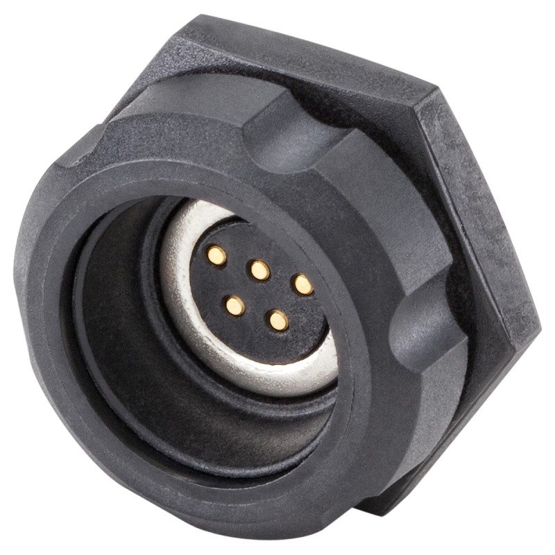 1 pcs - Rosenberger, RoDI Rosenberger Diagnostic Interface, Straight Panel Mount Female Magnetic Connector, Solder Termination