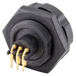 1 pcs - Rosenberger, RoDI Rosenberger Diagnostic Interface, Straight Panel Mount Female Magnetic Connector, Solder Termination