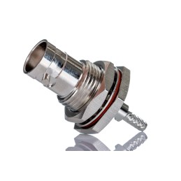 1 pcs - RS PRO, jack Panel Mount BNC Connector, 50Ω, Crimp Termination, Straight Body