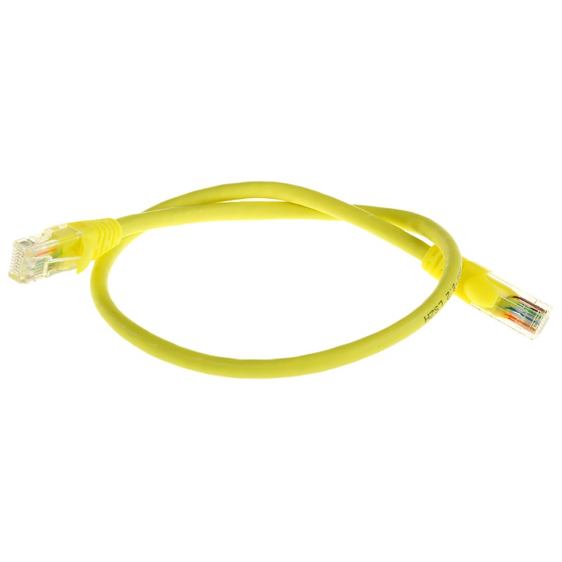 1 pcs - RS PRO Cat5e Male RJ45 to Male RJ45 Ethernet Cable, U/UTP, Yellow LSZH Sheath, 0.5m