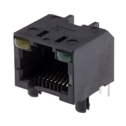 1 pcs - Amphenol RJHS Series Female RJ45 Connector, Through Hole