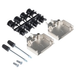 25 pcs - ASSMANN WSW AMET Series Zinc D Sub Backshell, 15 Way, Strain Relief