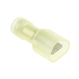 100 pcs - RS PRO Yellow Insulated Male Spade Connector, Tab, 0.8 x 6.35mm Tab Size, 4mm² to 6mm²