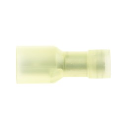 100 pcs - RS PRO Yellow Insulated Male Spade Connector, Tab, 0.8 x 6.35mm Tab Size, 4mm² to 6mm²