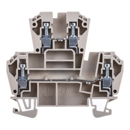 10 pcs - RS PRO Double Level Terminal Block, 4mm², Double-Level, Screw Termination