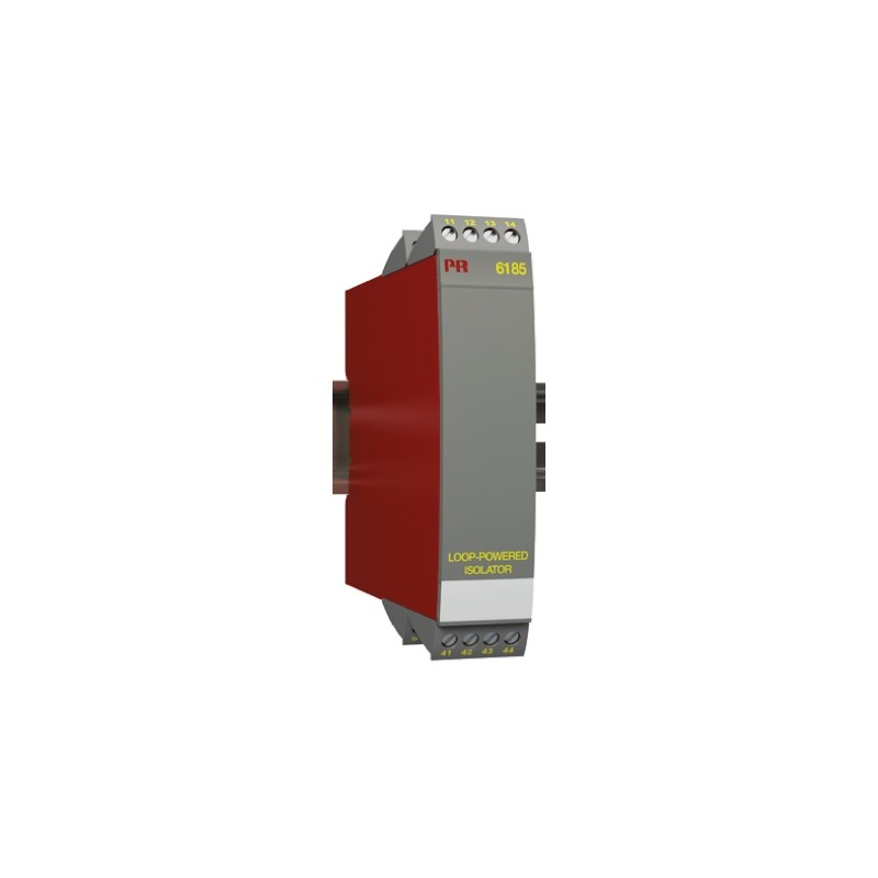 1 pcs - PR Electronics 6185 Series Loop Powered Isolator, Current Input, Current Output, 19.2 - 300 V dc, 21.6 -