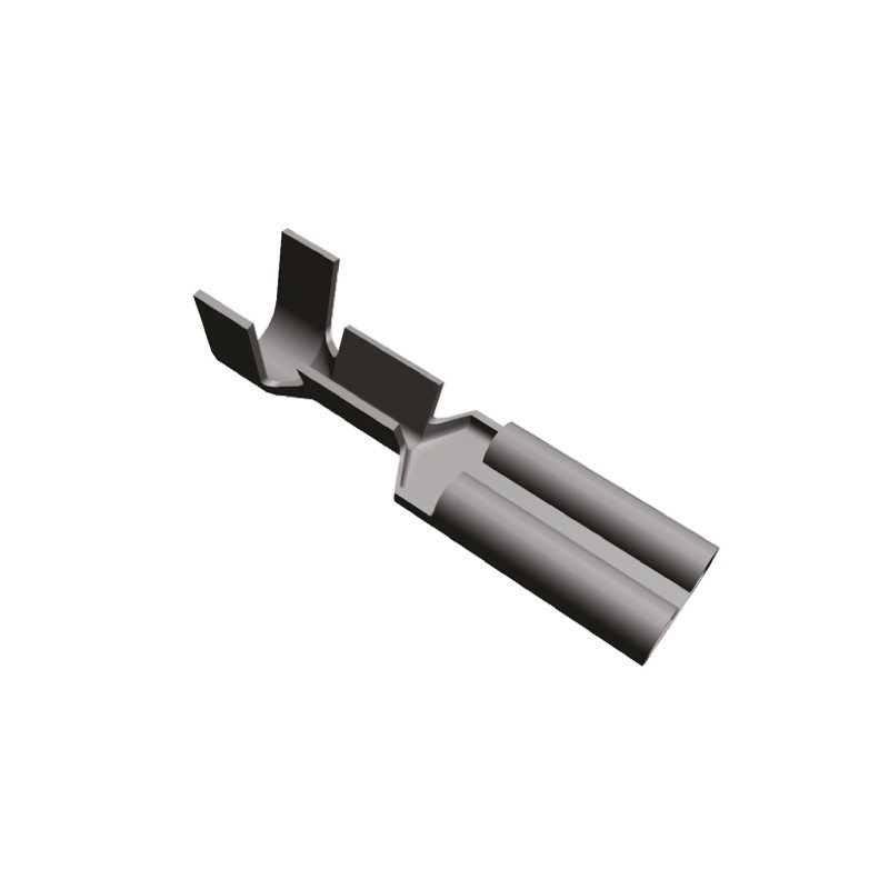 100 pcs - TE Connectivity FASTON .110 Uninsulated Female Spade Connector, Receptacle, 2.79 x 0.51mm Tab Size, 0.2mm² to 0.6mm²