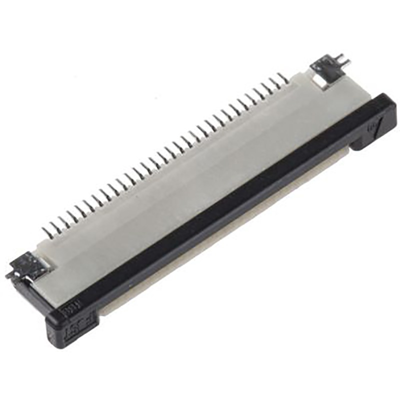 10 pcs - JST 0.5mm Pitch 30 Way Right Angle Female FPC Connector, ZIF Top Contact