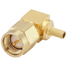 1 pcs - Rosenberger SMA Series, Plug Cable Mount SMA Connector, 50Ω, Crimp Termination, Right Angle Body