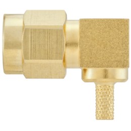 1 pcs - Rosenberger SMA Series, Plug Cable Mount SMA Connector, 50Ω, Crimp Termination, Right Angle Body