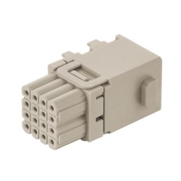 1 pcs - HARTING Crimp Connector Cube, 6 Way, 4A, Female, Han-Modular, Han-Domino, Cable Mount, 32 V
