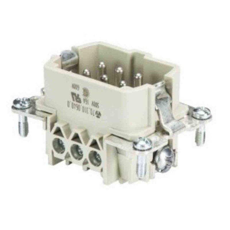 1 pcs - Wieland Male insert, 6 Way, 16A, Male, BAS STS, Panel Mount, 500 V