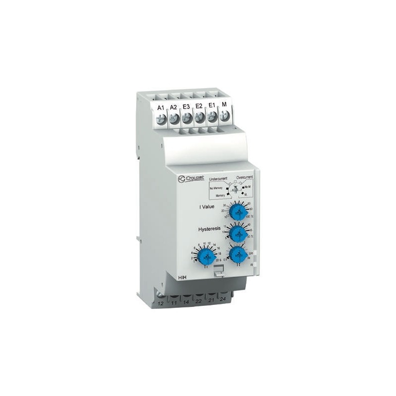 1 pcs - Crouzet Current Monitoring Relay, 3 Phase, DPDT, DIN Rail