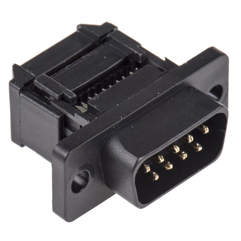 15 pcs - ASSMANN WSW A-DSF 9 Way Right Angle Cable Mount D-sub Connector Plug, 2.54mm Pitch