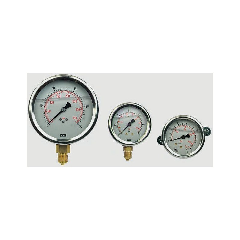 1 pcs - WIKA G 3/8 Analogue Pressure Gauge 10bar Bottom Entry, 7075571, RS Calibration, 0bar min.