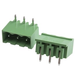 10 pcs - RS PRO 5.08mm Pitch 3 Way Right Angle Pluggable Terminal Block, Header, Through Hole, Solder Termination