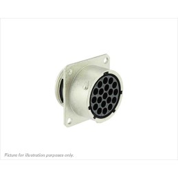 1 pcs - Souriau Circular Connector, 19 Contacts, Flange Mount, Plug, Female, IP68, IP69K, UT0 Series