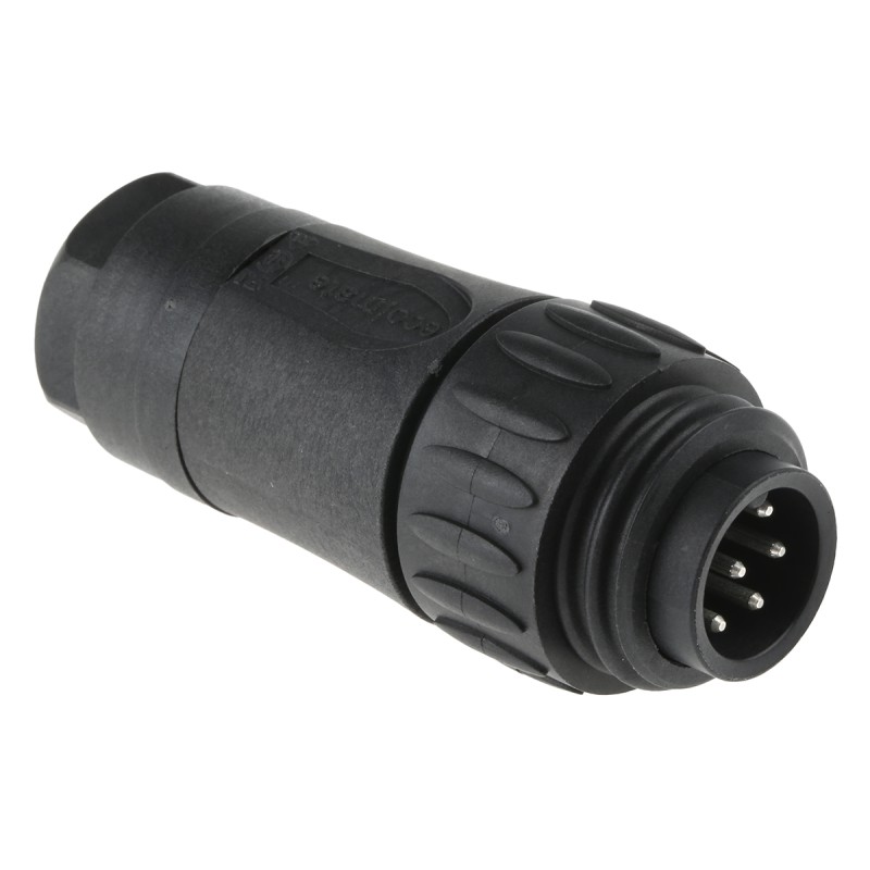 1 pcs - Amphenol Industrial Circular Connector, 6 + PE Contacts, Cable Mount, Plug, IP65, IP67, Ecomate Series