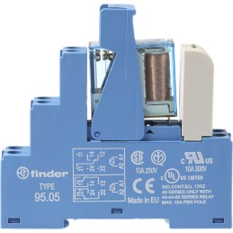 1 pcs - Finder 48 Series Interface Relay, DIN Rail Mount, 24V dc Coil, SPDT, 1-Pole