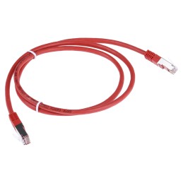 1 pcs - RS PRO Cat6 Male RJ45 to Male RJ45 Ethernet Cable, S/FTP, Red PVC Sheath, 1m