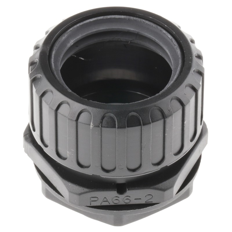 1 Pack of 2 - Adaptaflex Straight, Conduit Fitting, 32mm Nominal Size, M32, Nylon 66, Black