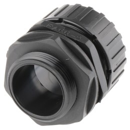 1 Pack of 2 - Adaptaflex Straight, Conduit Fitting, 32mm Nominal Size, M32, Nylon 66, Black