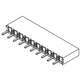 1 pcs - Samtec BCS Series Straight Through Hole Mount PCB Socket, 10-Contact, 1-Row, 2.54mm Pitch, Solder Termination