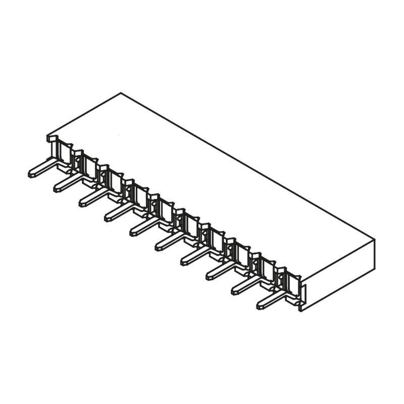 1 pcs - Samtec BCS Series Straight Through Hole Mount PCB Socket, 10-Contact, 1-Row, 2.54mm Pitch, Solder Termination