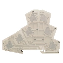 1 pcs - Weidmüller P Series Dark Beige DIN Rail Terminal Block, 0.5 - 6mm², Triple-Level, Push In Termination