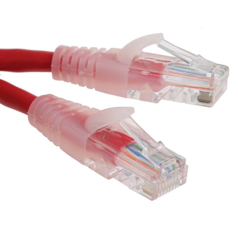 1 pcs - RS PRO Cat5e Male RJ45 to Male RJ45 Ethernet Cable, U/UTP, Red PVC Sheath, 3m