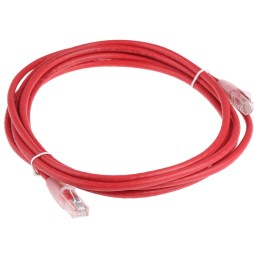 1 pcs - RS PRO Cat5e Male RJ45 to Male RJ45 Ethernet Cable, U/UTP, Red PVC Sheath, 3m