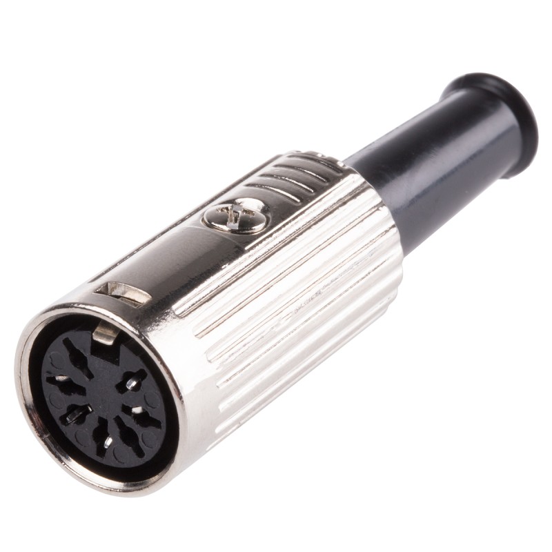 1 pcs - RS PRO 7 Pole Din Socket, 1A, 100 V ac, Push Lock, Female, Cable Mount