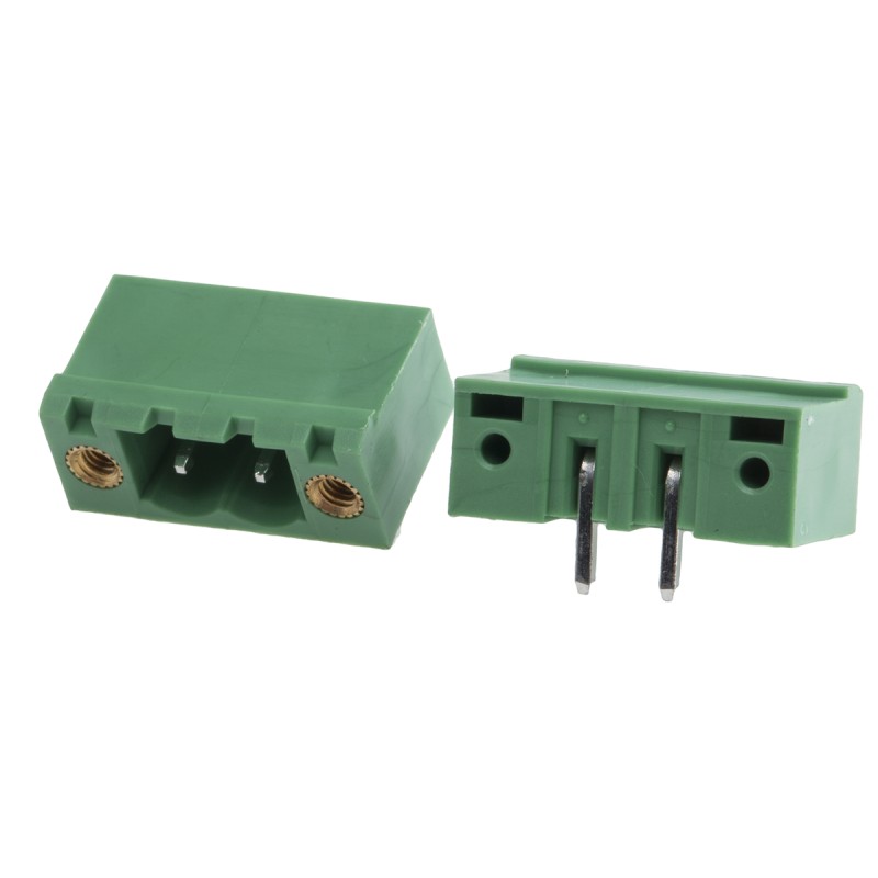 10 pcs - RS PRO 5.08mm Pitch 2 Way Right Angle Pluggable Terminal Block, Header, Through Hole, Solder Termination