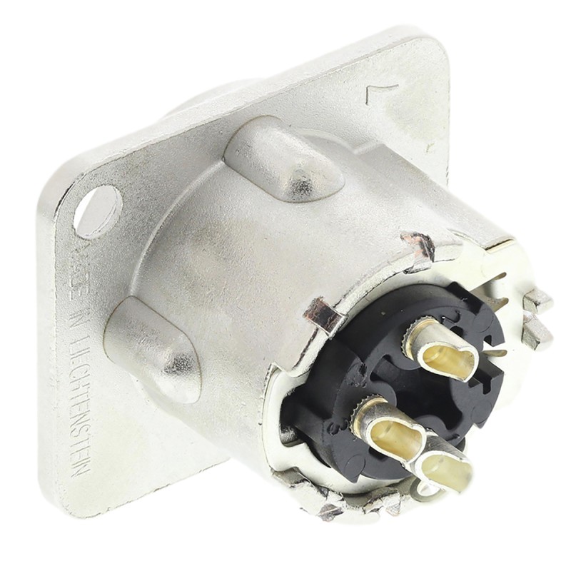 1 pcs - Neutrik Cable Mount XLR Connector, Male, 50 V, 3 Way, Silver over Nickel Plating