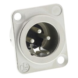 1 pcs - Neutrik Cable Mount XLR Connector, Male, 50 V, 3 Way, Silver over Nickel Plating