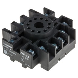 1 pcs - RS PRO 11 Pin 300V DIN Rail Relay Socket, for use with RS PRO RUB Relays