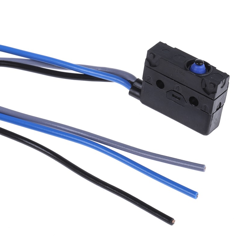 1 pcs - Crouzet Button Micro Switch, Solder Terminal, 6 A @ 250 V ac, SPDT, IP67