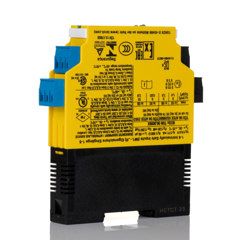 1 pcs - Turck 2 Channel Galvanic Barrier, Isolating Amplifier, NAMUR Sensor, Switch Input, Relay Output, ATEX, IECEx