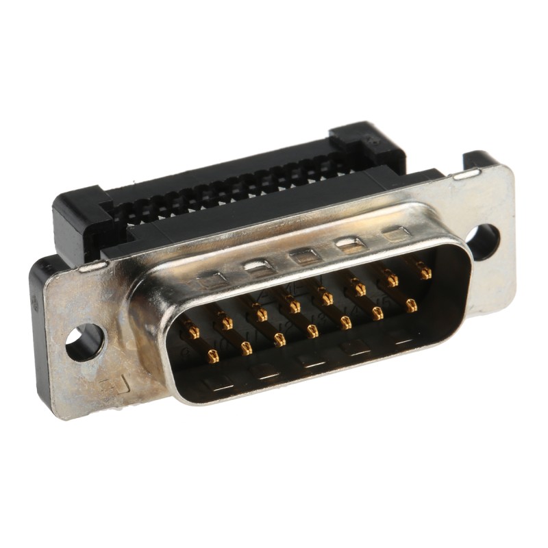 1 pcs - TE Connectivity Amplimite HDF-20 15 Way Right Angle Cable Mount D-sub Connector Plug, 2.76mm Pitch