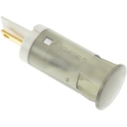 1 pcs - Apem White Panel Mount Indicator, 220V ac, 12mm Mounting Hole Size, Faston, Solder Lug Termination