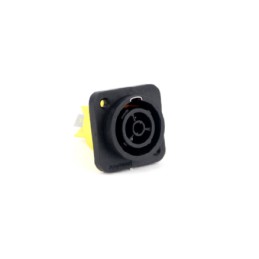 1 pcs - Amphenol Audio, HPT IP65 Black Panel Mount 3P Power Connector Socket, Rated At 16A, 250 V No