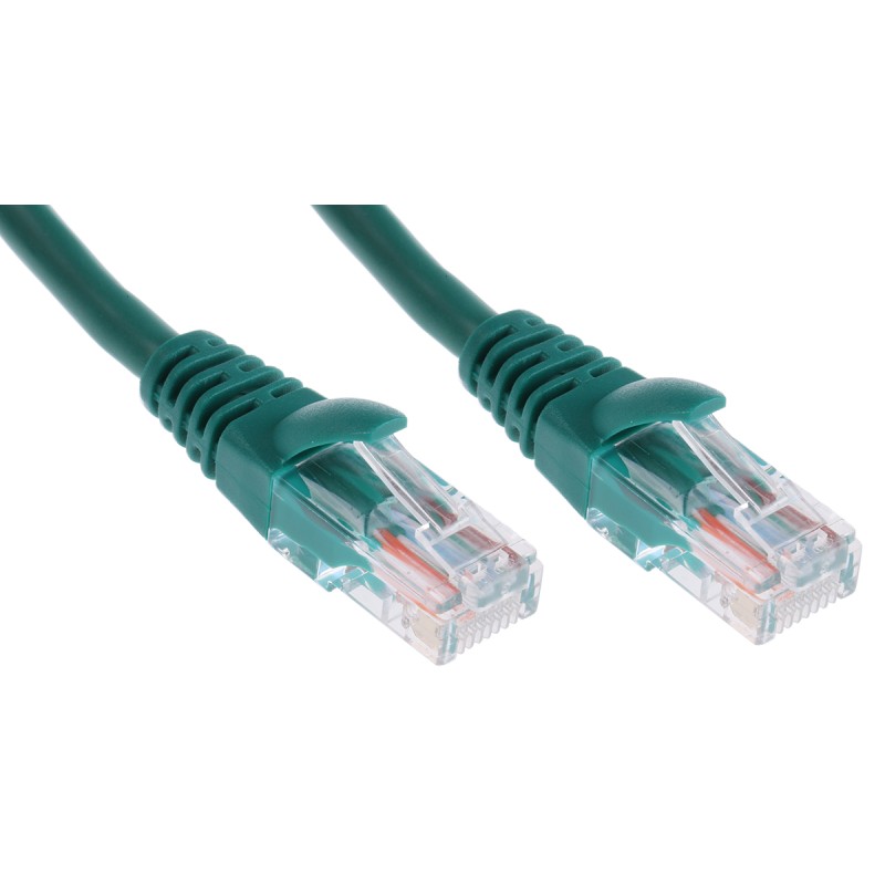 1 pcs - RS PRO Cat5e Male RJ45 to Male RJ45 Ethernet Cable, U/UTP, Green PVC Sheath, 1m