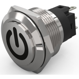 1 pcs - EAO 82 Series Push Button Switch, Latching, Panel Mount, 22.3mm Cutout, SPDT, 240V, IP65, IP67