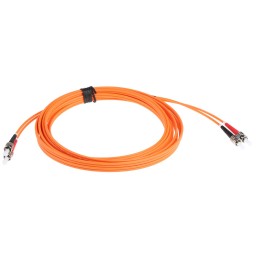 1 pcs - RS PRO ST to ST Duplex Multi Mode OM2 Fibre Optic Cable, 50/125μm, Orange, 5m
