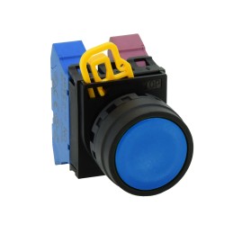 1 pcs - Idec YW1B Series Black Maintained Push Button Head, 22mm Cutout, IP67, IP69K