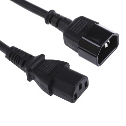 1 pcs - RS PRO IEC C13 Socket to IEC C14 Plug Power Cord, 1m