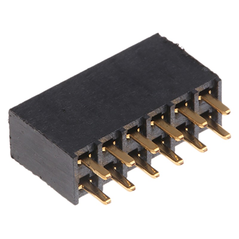 1 pcs - Samtec SSW Series Straight Through Hole Mount PCB Socket, 12-Contact, 2-Row, 2.54mm Pitch, Solder Termination